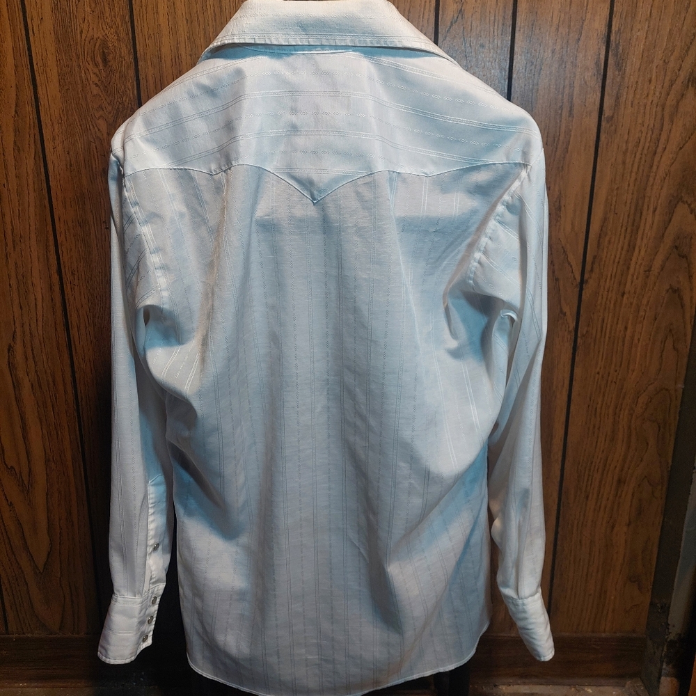 Panhandle Slim White Casual Button Down Shirt Vintage 70s Western Pearl Snap XL - Picture 2 of 7